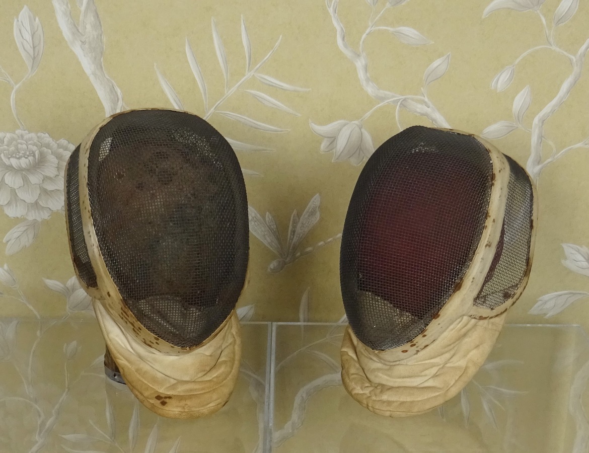 Two Vintage Leon Paul London Fencing Helmets Masks 